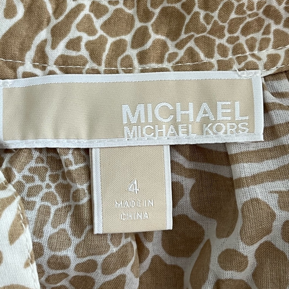 MICHAEL Michael Kors Womens 4 Cotton Sheer Animal Print Romper Long Sleeve - Picture 10 of 16